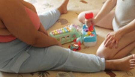 Step-Mommy Encourages Baby to Mess his Diaper