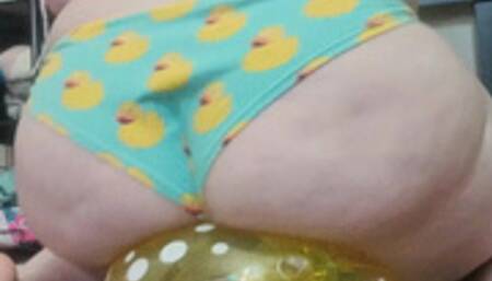 Yellow Polkadot Beach Ball Deflation