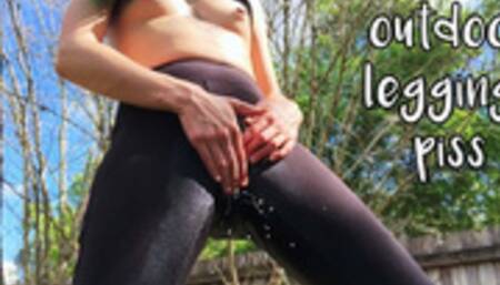 outdoor leggings piss and cum