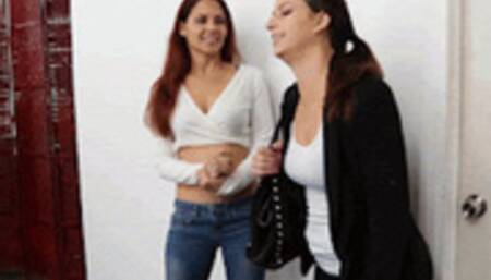 Gut Punched! 2-for-1 Classic Duo feat Indica and Keri beating Cali's belly (mob)