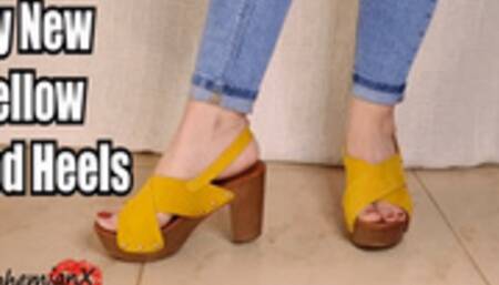 Worship My Wood Heels - Posing and Tapping - Teasing Summer Shoes Fetish in Blue Tight Jeans - Red Toenal Polish - MissBohemianX (SD MP4)