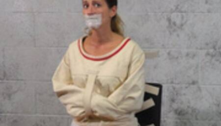 Gagged Girls in Bondage: Straitjacket and Tape Gag (starring Constance)