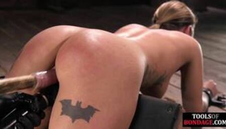 BDSM busty tattooed babe suffers her climax limits with toys