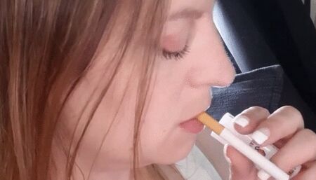 Sexy profile view smoking