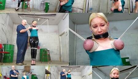 Willing test subject stretched up by her brutally bound tits (MP4 SD 3500kbps)
