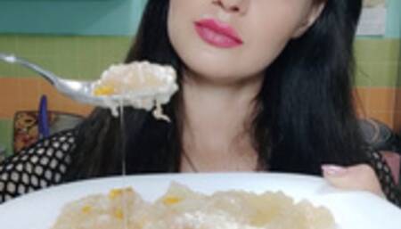 Blackmail with disgust food meat jelly cook