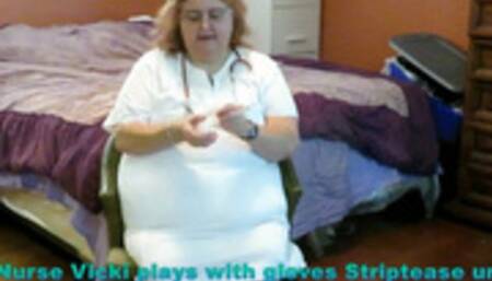 Requested Nurse Play with Self with Medical Gloves on Strip Tease! m4v