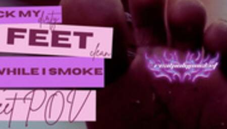 Lick My Feet Clean While I Smoke! Ebony Feet Smoking Fetish