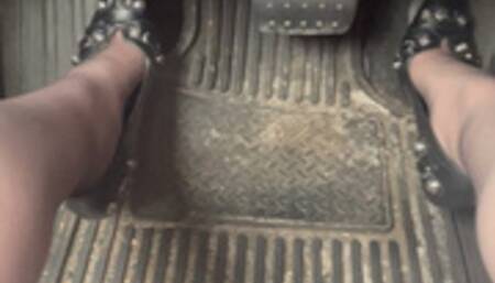 Trixie Love Pedal Pumping in Hot Studded Heels - that come off!