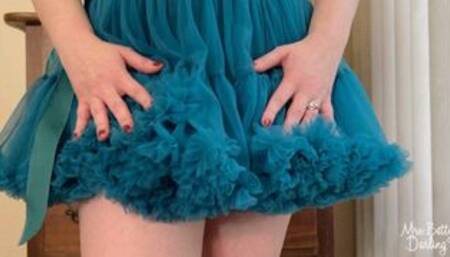 Betty's Boudoir: Blue Petticoat and Pink Panties Upskirt Cellulite