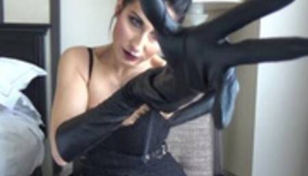 Leather glove job with Raven POV_