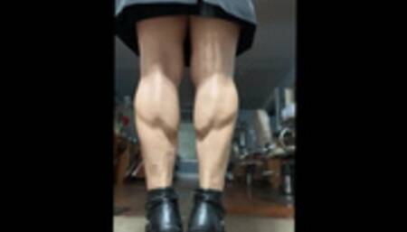 Black Mini Standing and Seated Leg Crossing Boots