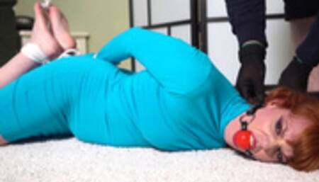 3174 Zoe in Blue Dress Barefoot Hogtie