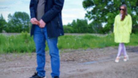 396 IT'S A SHOCK(!) Exhibitionist met a stranger in Shiny Spandex-Nylon [4K 60FPS]