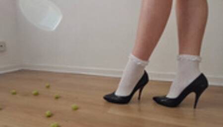 Grape Crushing with Vintage Heels and White Socks