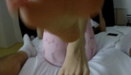 Alya Goddess gets foot massage and gives epic Footjob with ending of HER POV of exploding cumshot