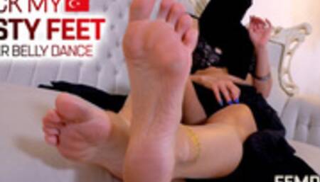 After the belly dance you lick my dusty feet clean! ( Foot Fetish with Lady Sümeyra ) - FULL HD MP4
