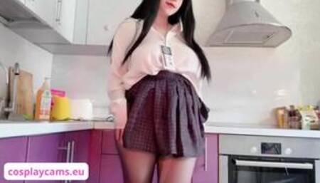 hot cosplay teen blowjob dildo pov