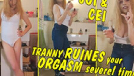 JOI and CEI from Tranny Girl! Stroke Loser and ruine your orgasm! GERMAN!