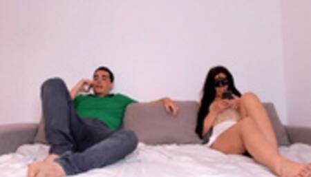 What are you doing stepsister? I'm talking to my girlfriend!