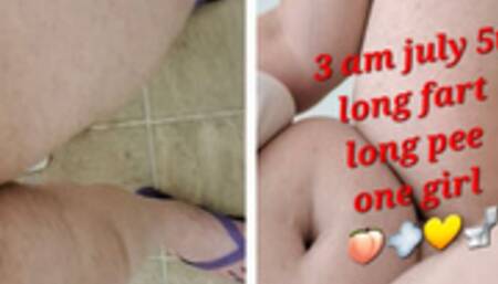 3 AM LONG STRONG PEE BEGINS W A 3 SECOND LONG FART