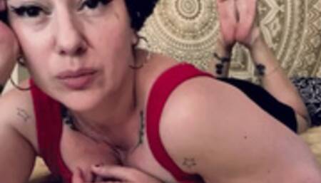 'The Pose' tease, face and feet, big boobs, scrunched & crossed soles, foot fetish