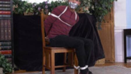 Able To Stand From His Chair Tie, Tape Gagged Kale Triplex Ends Up On The Floor! 1080p Version