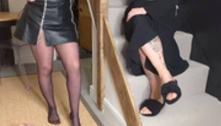 Double the ballbusting for our lazy house bitch!