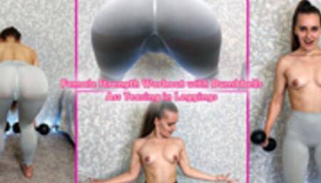 Female Strength Workout with Dumbbells Ass Teasing in Leggings - Muscular - Biceps - Strong Arms - Strong Woman - Muscular Body - Fitness - Juicy Ass - Ass Worship - Pumped Ass - Yoga Leggings - Peeping - Female Muscles - Abs - Muscle Worship - Girl Lifti