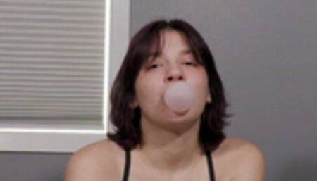 Large Bubble Gum Bubble Blowing Attempt - Mari Merlowe MP4 1080p HD