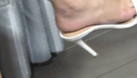 DANGLING WHITE SANDALS