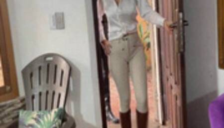 AFQ Dressage Whipping by Two Collared Up cruel Equestriennes by Milah and Katherine