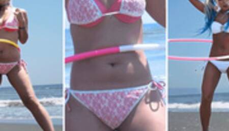 Belly Button Hoop Duo, Riona Maruyama and Noa, the Tanned Beauties