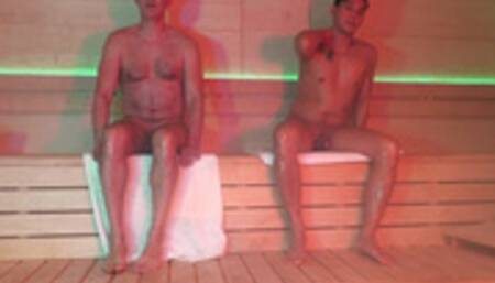 Sauna Threesome get hot and sticky