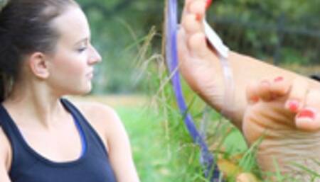 Nikola's soles and footplay in transparent flip flops - Video update 13013 UHD 4K