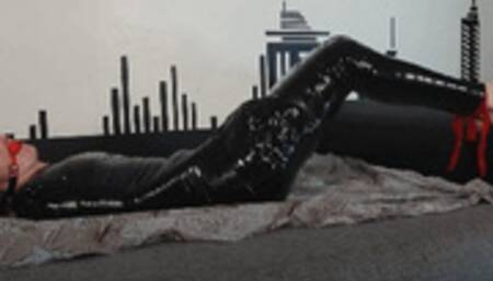 Secret agent's nightmare: foot licking in tight PVC mummification (FHD)