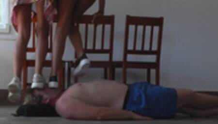 Olga and Natasa like to trample the slave