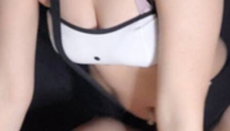 Naughty smoker girl in bunny costume