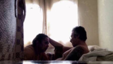 Huge dick guy being sucked by 2 deep throat hot sluts