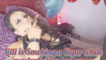 Lilli is Smoking a Cigar while Masturbating her Pussy - SFL109