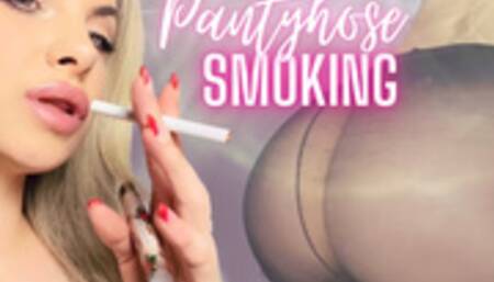 Pantyhose Smoking (1080WMV) - Goddess Aurora Jade - Blonde Goddess sensually smoking a cigarette while teasing you with her beautiful legs, ass and feet covered in nylons