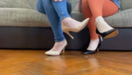 THREE GIRLS FOOTSIE PLAY AND SHOE TOUCHING SHOES - MOV HD