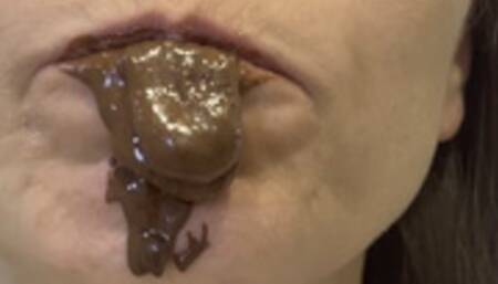 Chocolate Eating, Chocolate Spit and Chocolate Saliva dripping from my mouth (4K)