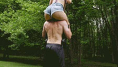 Kat - Bratty Big Butt Blonde Shoulder Rides Loser