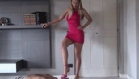 GABRIELLA - Is not easy to be my shoe cleaner - Shoe worship, heel sucking, HARD face kicking, face crushing under shoe, whipping