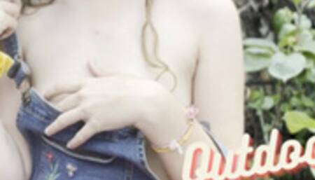 Topless in the garden