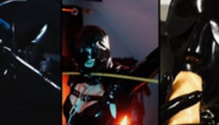 E-Play for the Rubberslave in Bodybag and Heavy Rubber Mask