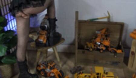 Massive vintage construction toy crush