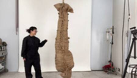 Suspended Upside Down and Caned In Burlap Bag and Rope Bondage!