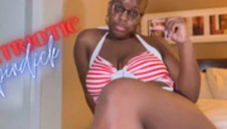 Patriotic Pindick HD MP4 1080p by Royal Ro with Small Penis Humiliation, Verbal Humiliation, Ebony Female Domination, Swimsuit, Fourth of July, SPH, Body Worship, Masturbation Encouragement, Yawning, Tit Worship, Ebony Ass Worship, Rejection Fetish